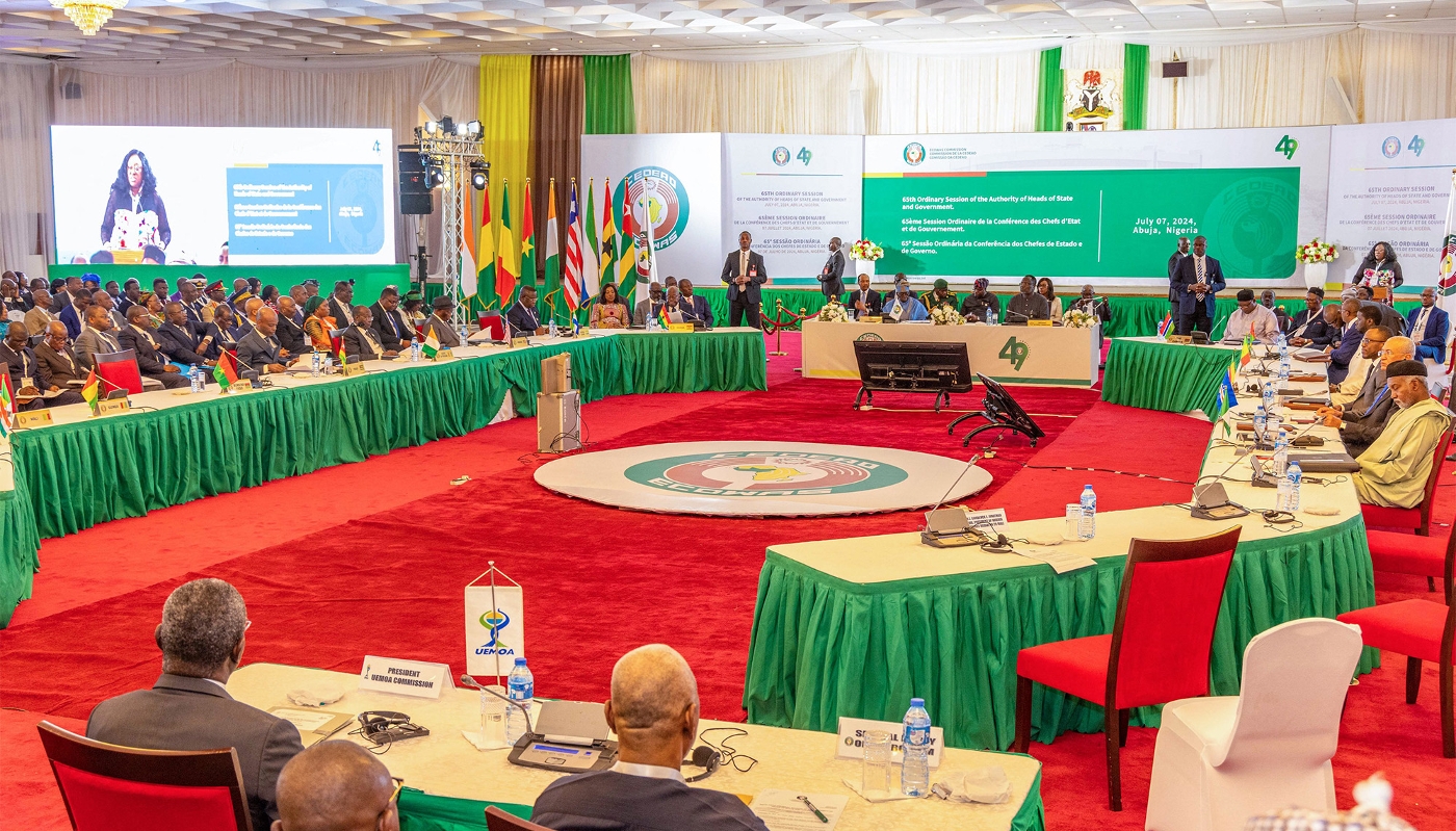 Ecowas leaders in Abuja, on 7 July 2024.