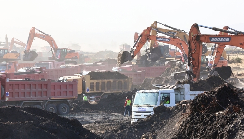 The construction site of the future Addis Ababa Bishoftu International Airport, 15 February 2026.