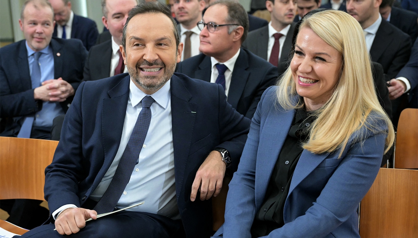 Sébastien Chenu and Hélène Laporte in Paris, France, 27 January 2025.