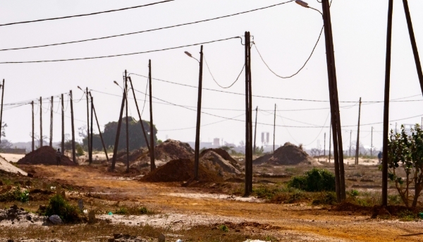 Electricity pylons on the outskirts of Dakar, 2019.