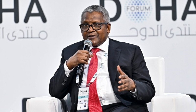 Aliko Dangote, in Doha, on 6 December 2025.