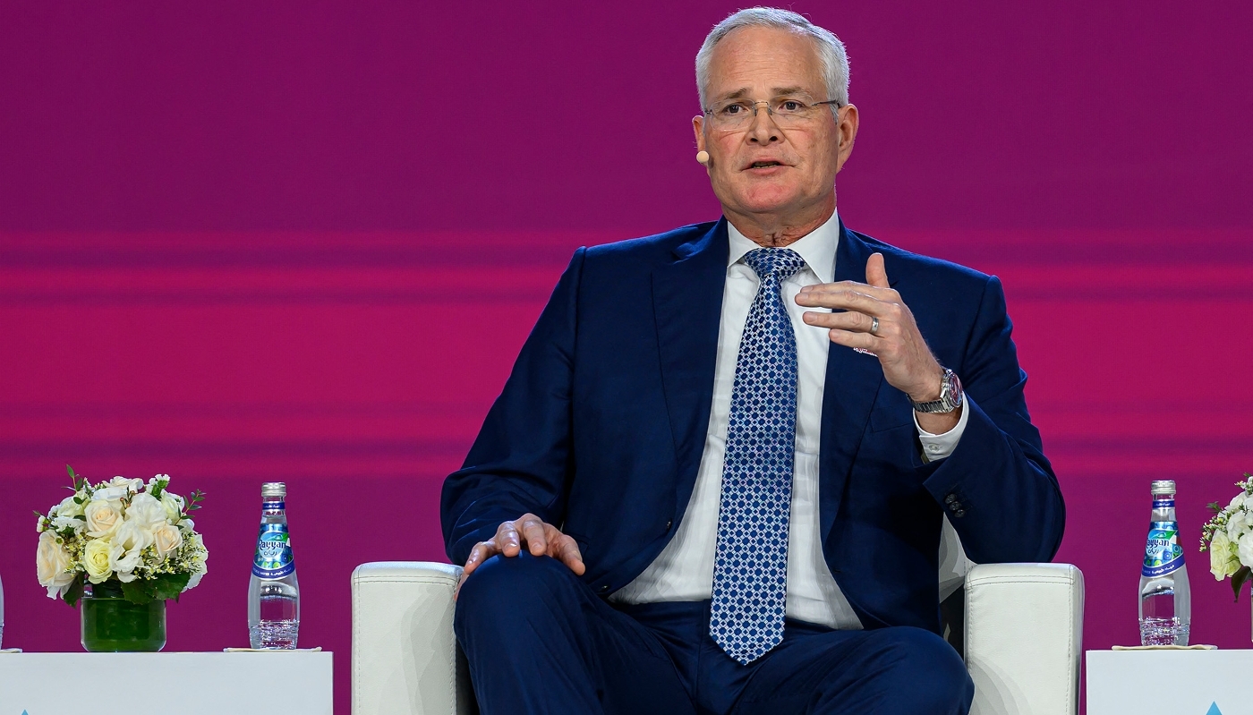ExxonMobil CEO Darren Woods in Doha, on 2 February 2026.