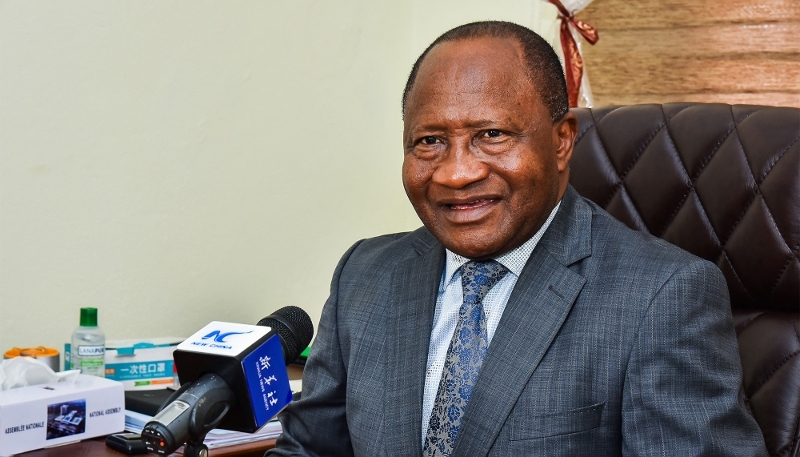 Théodore Datouo, new National Assembly speaker, in Yaoundé in 2022.