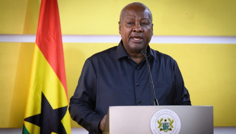 Ghanaian President John Dramani Mahama in Accra on 3 November 2025.