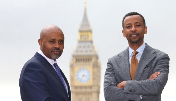 The new governor of the National Bank of Ethiopia, Eyob Tekalign (left), and the CEO of Ethiopia Investment Holdings, Brook Taye, in London, October 2024.