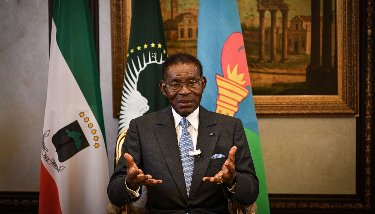 Equatorial Guinean President Teodoro Obiang Nguema Mbasogo in Malabo in 2024.