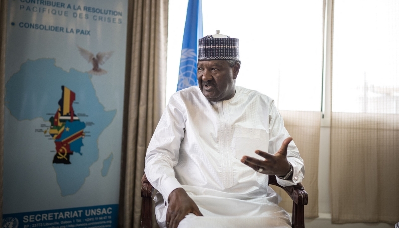 Abdou Abarry, the UN secretary-general's special representative for Central Africa, in Libreville, on 11 April 2025.