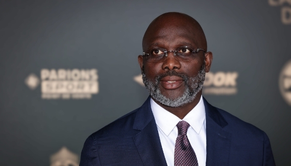 George Weah at football's Ballon d'Or ceremony on 28 October 2024, in Paris.