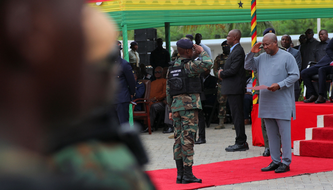 John Dramani Mahama inaugurates the Gold Board Task Force to secure Ghana's gold value chain, in Accra, 8 July 2025.