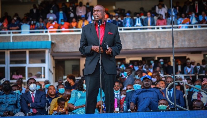 The president of the Kenya African National Union (KANU), Gideon Moi, in Nairobi on 10 December 2021.