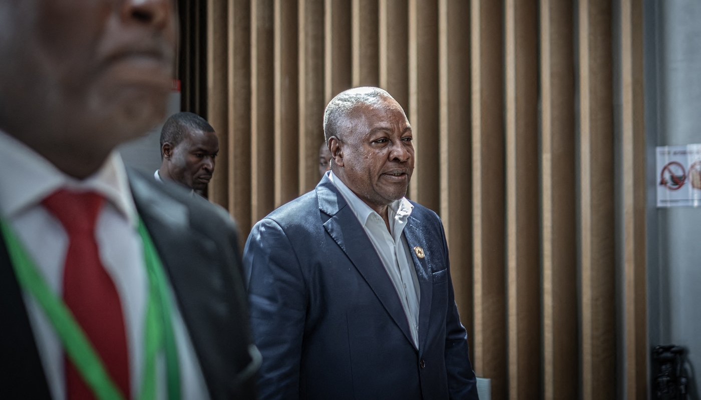 Ghanaian President John Dramani Mahama in Addis Ababa in February 2026.