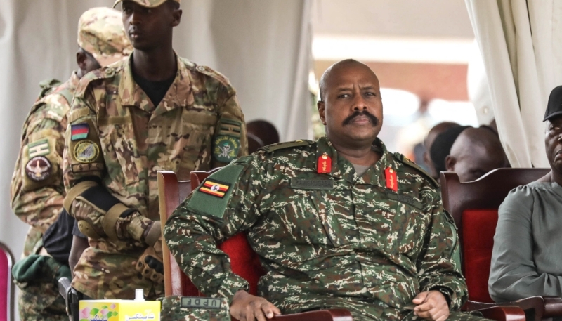 Muhoozi Kainerugaba, Uganda's Chief of Defence Forces, in Kampala, 13 May 2025. 