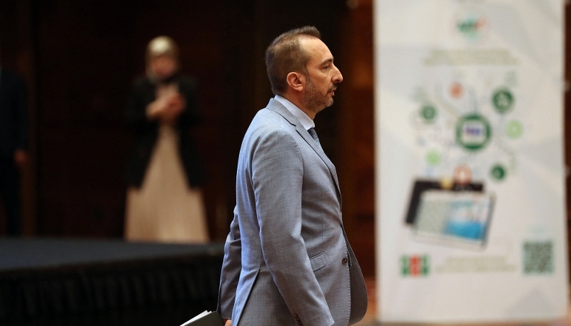 Kamel Moula, president of business leaders' group CREA, in Algiers, 15 April 2025.