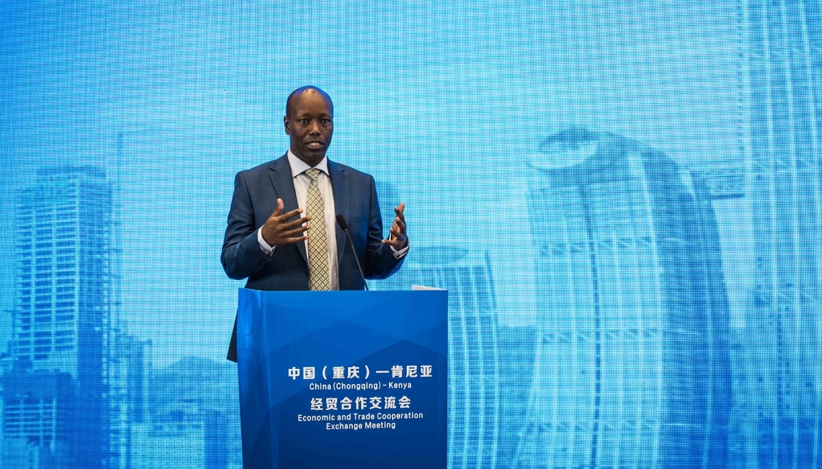 Lee Kinyanjui, Kenyan minister of industry and trade, at the China-Kenya Cooperation Exchange Meeting, 27 March 2025.