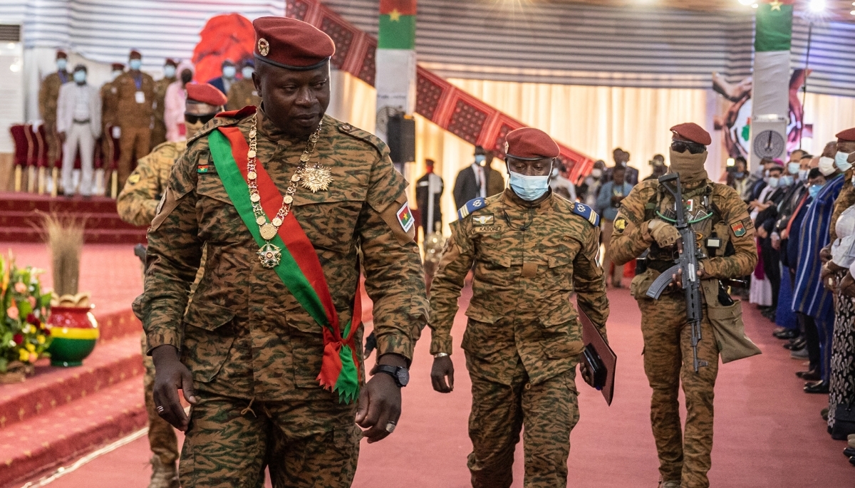 Lieutenant-Colonel Paul-Henri Sandaogo Damiba in Ouagadougou, on 2 March 2022.