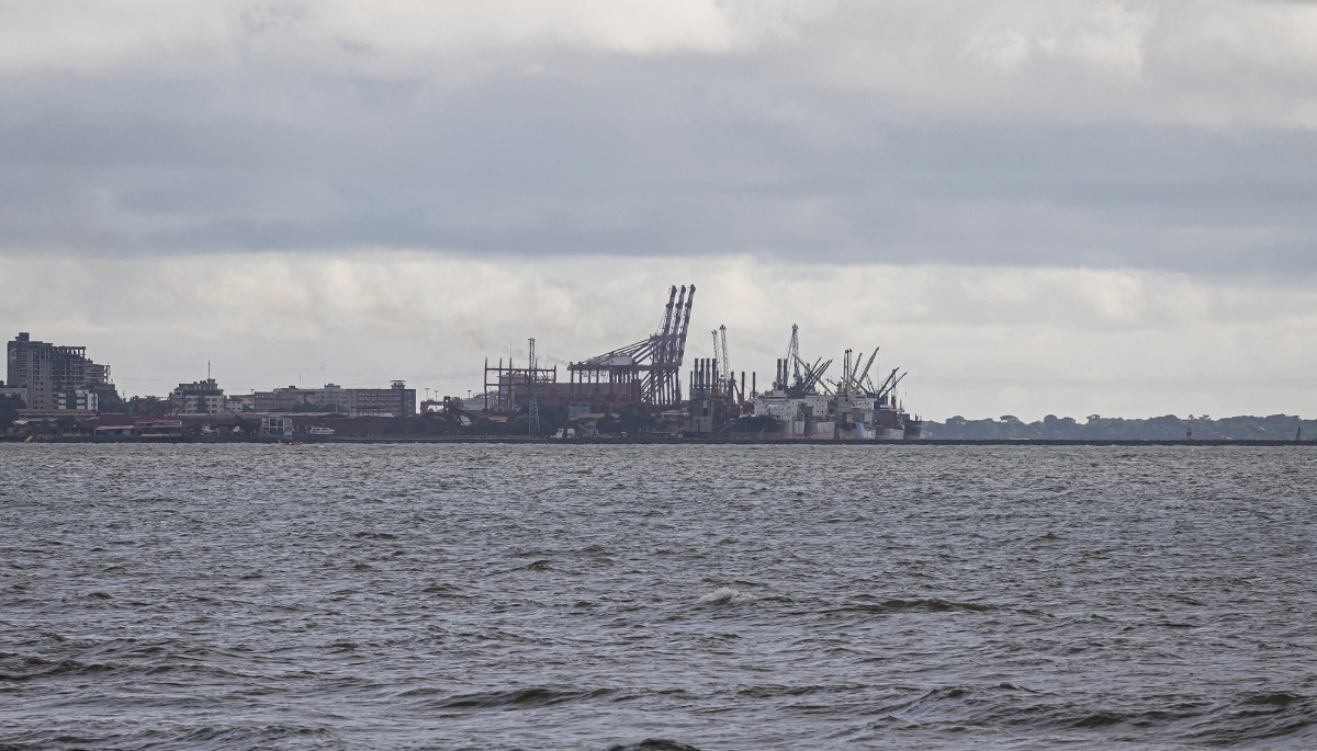View of the port of Conakry, on 30 August 2025.