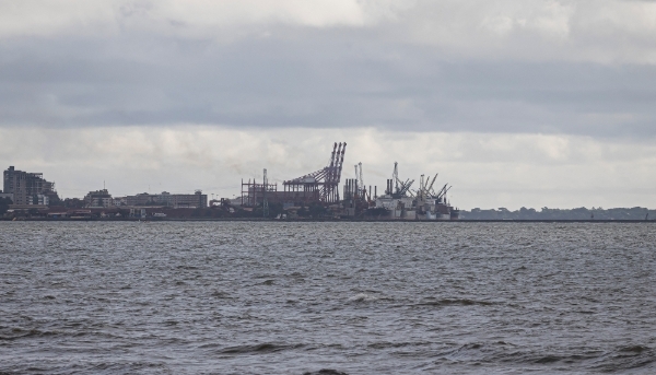 View of the port of Conakry, on 30 August 2025.