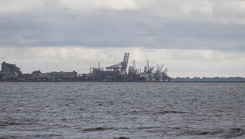 View of the port of Conakry, on 30 August 2025.