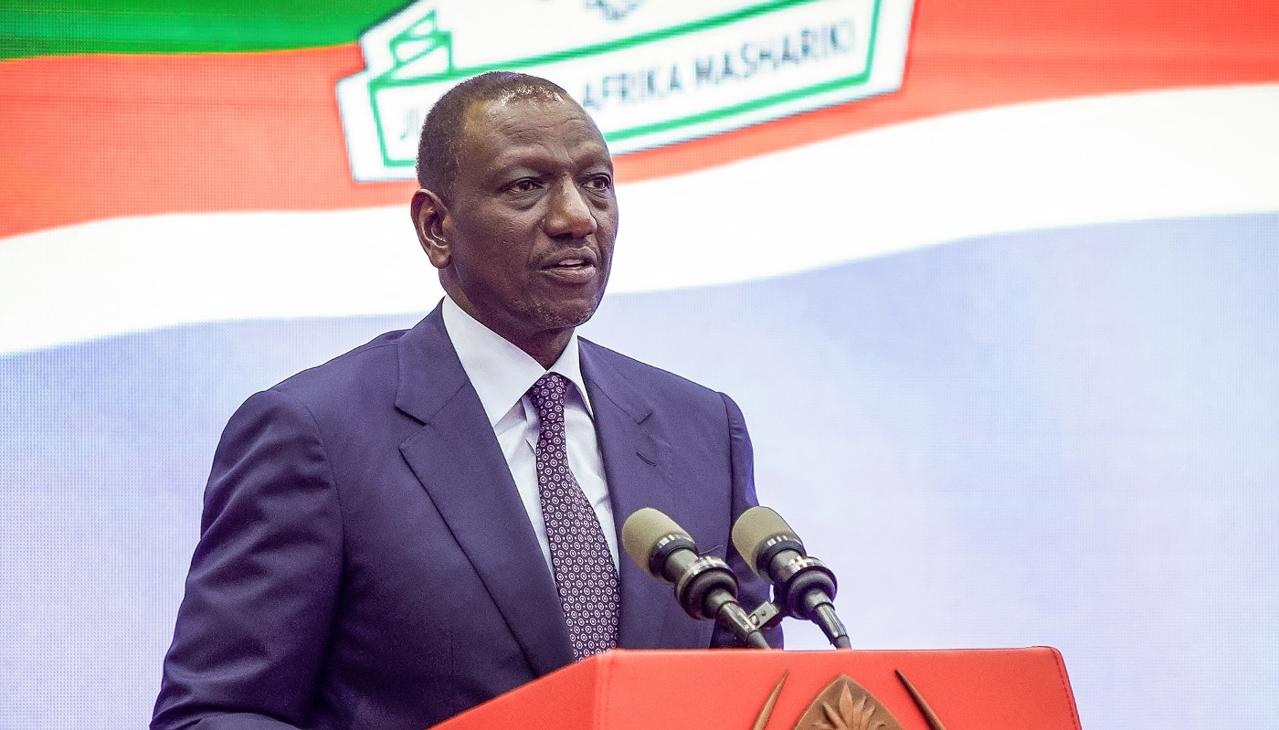 Kenyan President William Ruto in Dar es-Salam, 8 February 2025.