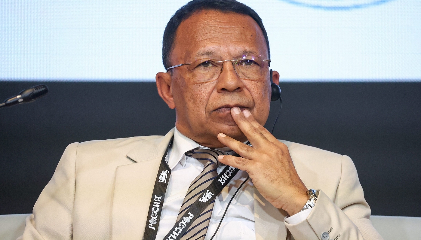 Thierry Rakotonarivo, president of the CENI, in Moscow on 14 April 2026.