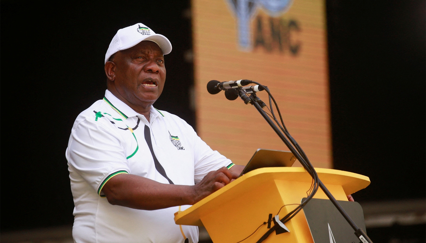 South African President Cyril Ramaphosa in Durban, on 24 February 2024.