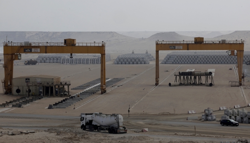 View of the Dakhla Atlantic Port under construction, in El-Argoub, Western Sahara, 26 May 2025.