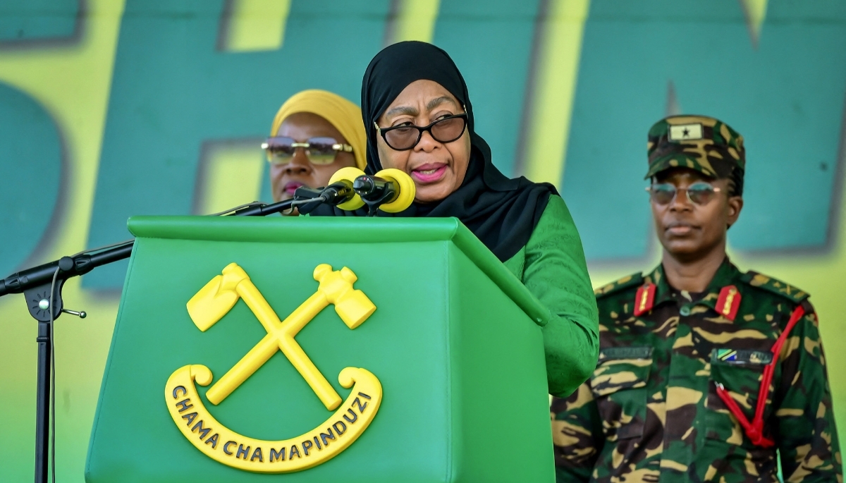 Candidate and outgoing president Samia Suluhu Hassan in Mwanza, Tanzania, on 28 October 2025.