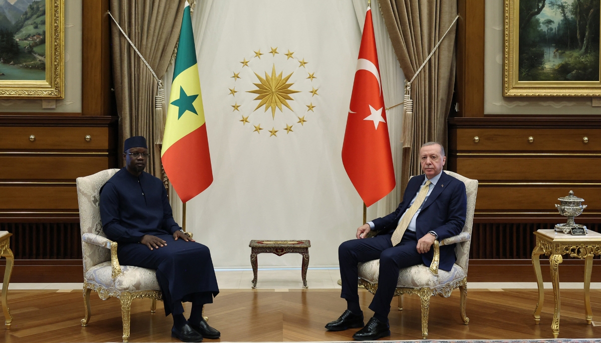 Senegalese Prime Minister Ousmane Sonko meeting with Turkish President Recep Tayyip Erdogan in Ankara, 7 August 2025.