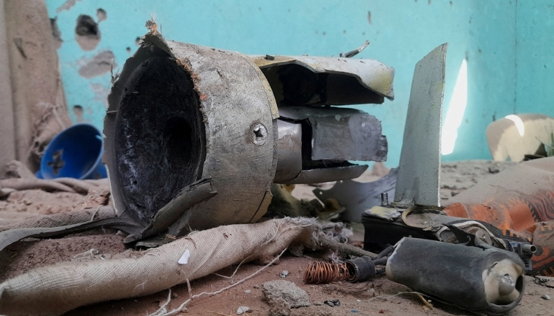 Remnants of a shell that targeted a refugee center in El Fasher, Sudan, 7 October 2025.