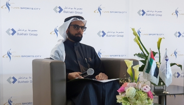 Salah Bukhatir, chairman of Bukhatir Group, at a press conference in Tunis, 10 March 2022.