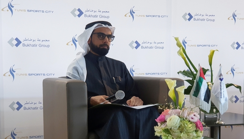Salah Bukhatir, chairman of Bukhatir Group, at a press conference in Tunis, 10 March 2022.