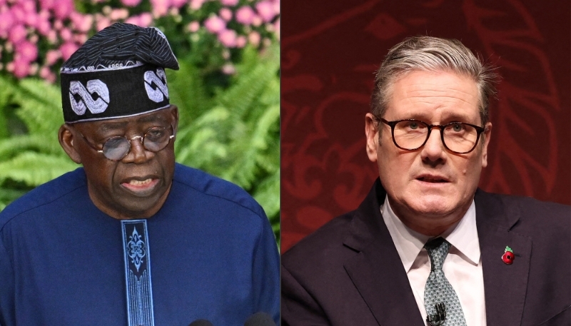 Nigerian president Bola Ahmed Tinubu and British prime minister Keir Starmer. 