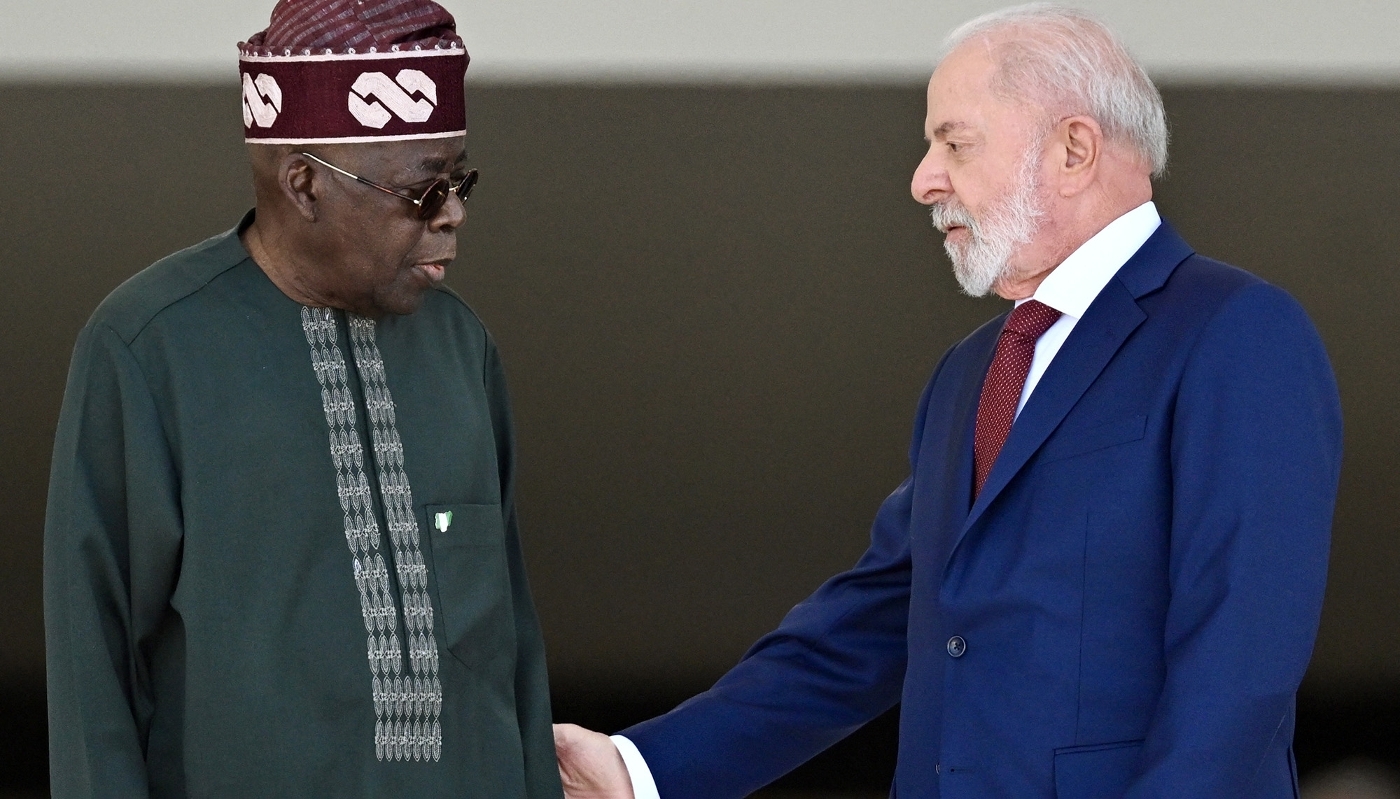 Nigerian President Bola Tinubu (left) and Brazilian President Luiz Inácio Lula da Silva in Brasilia, on 25 August 2025.