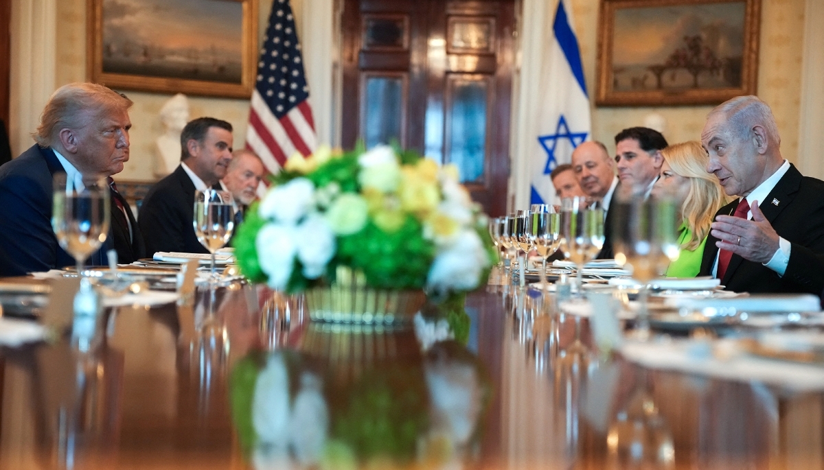 U.S. President Donald Trump and  Israeli Prime Minister Benjamin Netanyahu on 7 July  2025, in Washington.