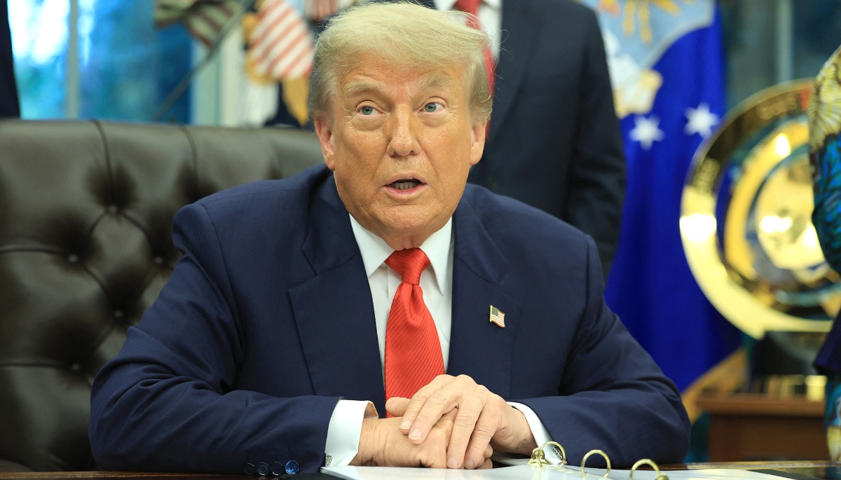 US President Donald Trump in the Oval Office in Washington on 27 June 2025.