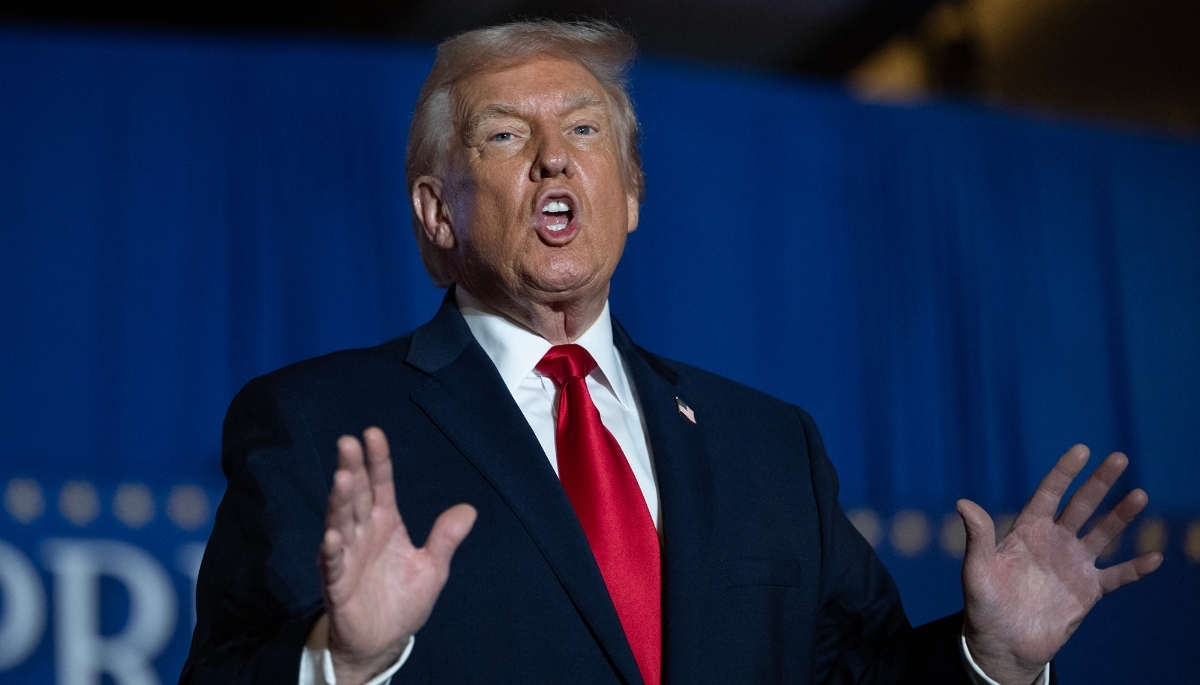 Donald Trump speaking in Mount Pocono, Pennsylvania, US on 10 December 2025.