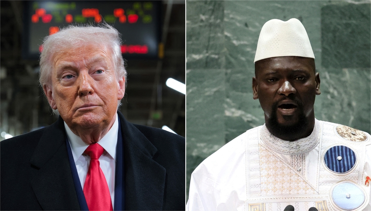Montage of US President Donald Trump and his Guinean counterpart Mamadi Doumbouya.