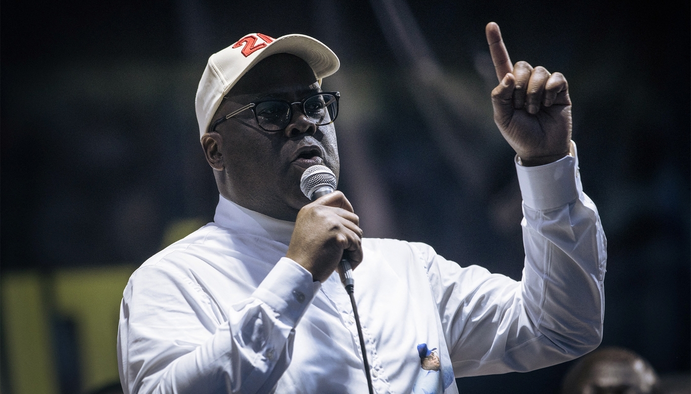 Incumbent president Félix Tshisekedi in Goma, capital of North Kivu province in the east of the Democratic Republic of Congo, on 10 December 2023.