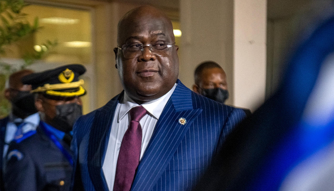 President of the Democratic Republic of Congo Félix Tshisekedi in Kinshasa, on 20 February 2022.