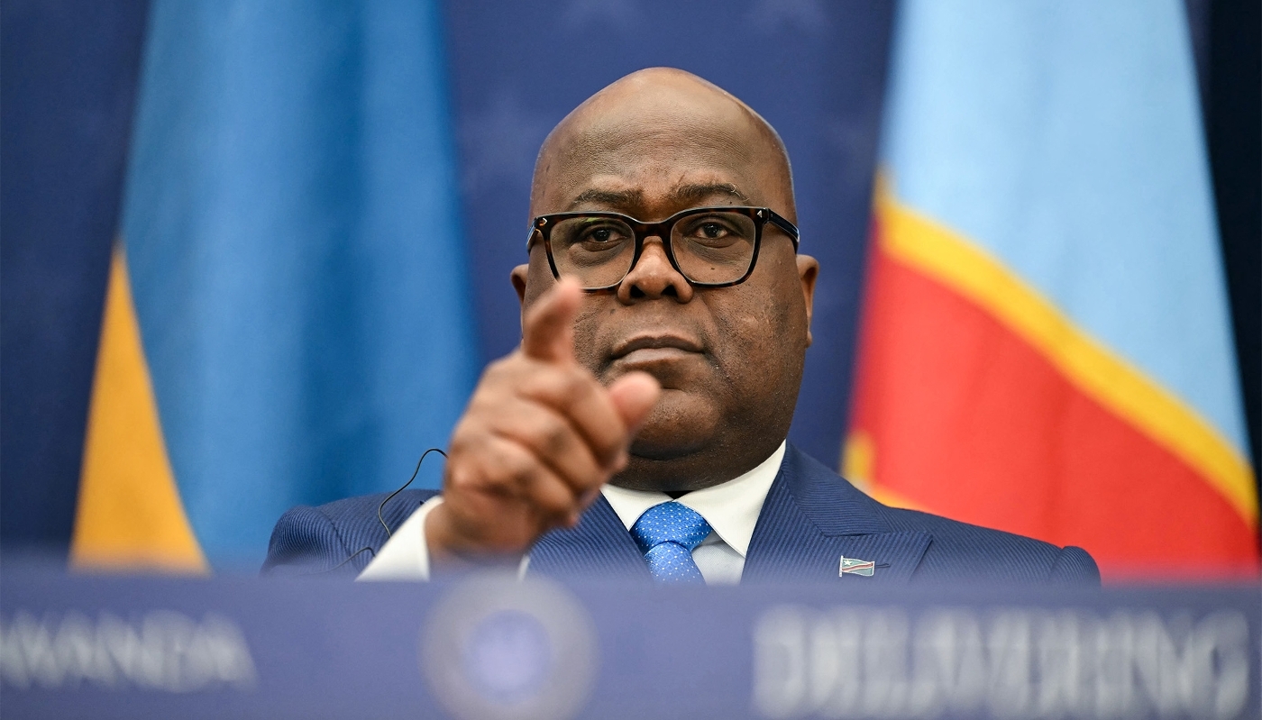 DRC President Félix Tshisekedi in Washington, December 2025.