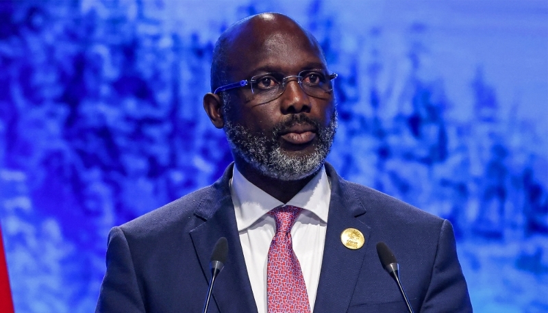 Liberia President George Weah in Egypt on 8 November 2022.