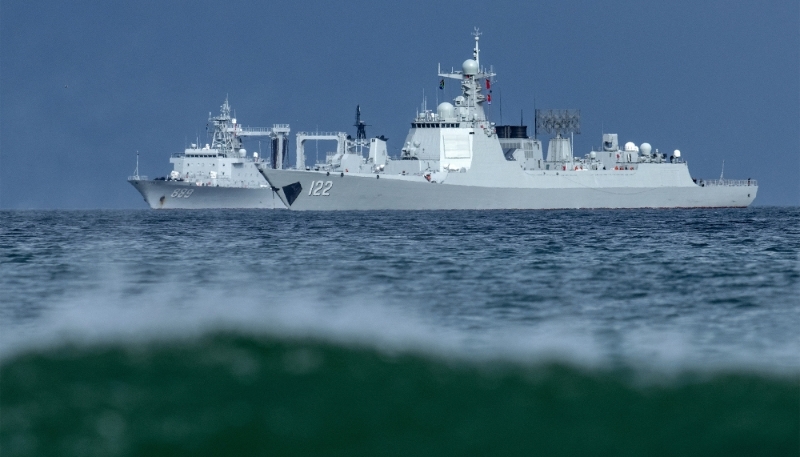 Chinese ships taking part in BRICS exercises off the Simon's Town naval base in Cape Town, South Africa, on 6 January 2026.