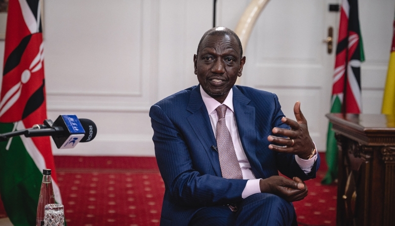 Kenyan President William Ruto speaks during an interview in Nairobi, Kenya, 18 October 2023.