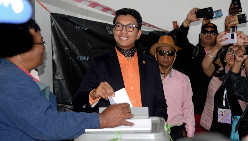 The outgoing Malagasy president, Andry Rajoelina.