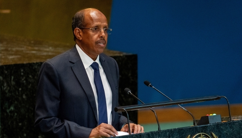 Djiboutian foreign minister Mahmoud Ali Youssouf on 20 September 2024 at the United Nations General Assembly in New York.