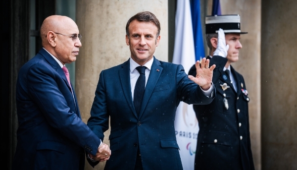 Mohamed Ould Ghazouani and Emmanuel Macron at the Élysée Palace on 29 May 2024.