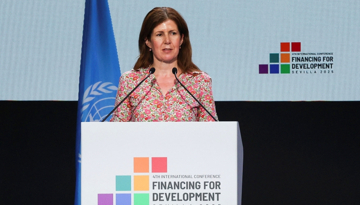 British Development Minister Jennifer Chapman at the 4th International Conference on Financing for Development in Seville, Spain, on 1 July, 2025.