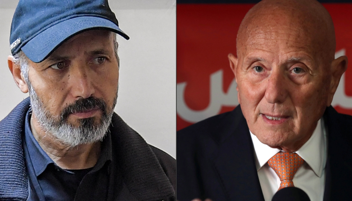 Ajmi Lourimi, leader of the Ennahda party (left) and Ahmed Nejib Chebbi, president of the National Salvation Front.