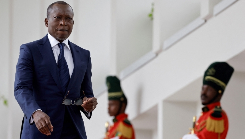 Patrice Talon, at the Marina Palace in Cotonou, in July 2022.