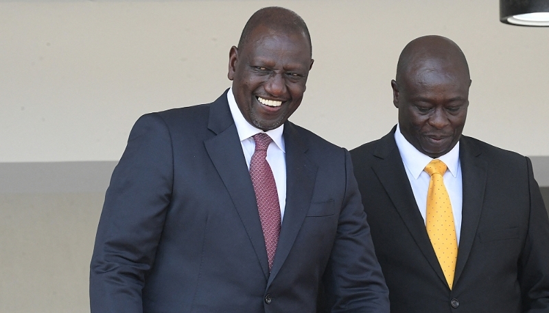 Kenya's President William Ruto (L) and Deputy President Rigathi Gachagua in Nairobi on 20 October 2022.